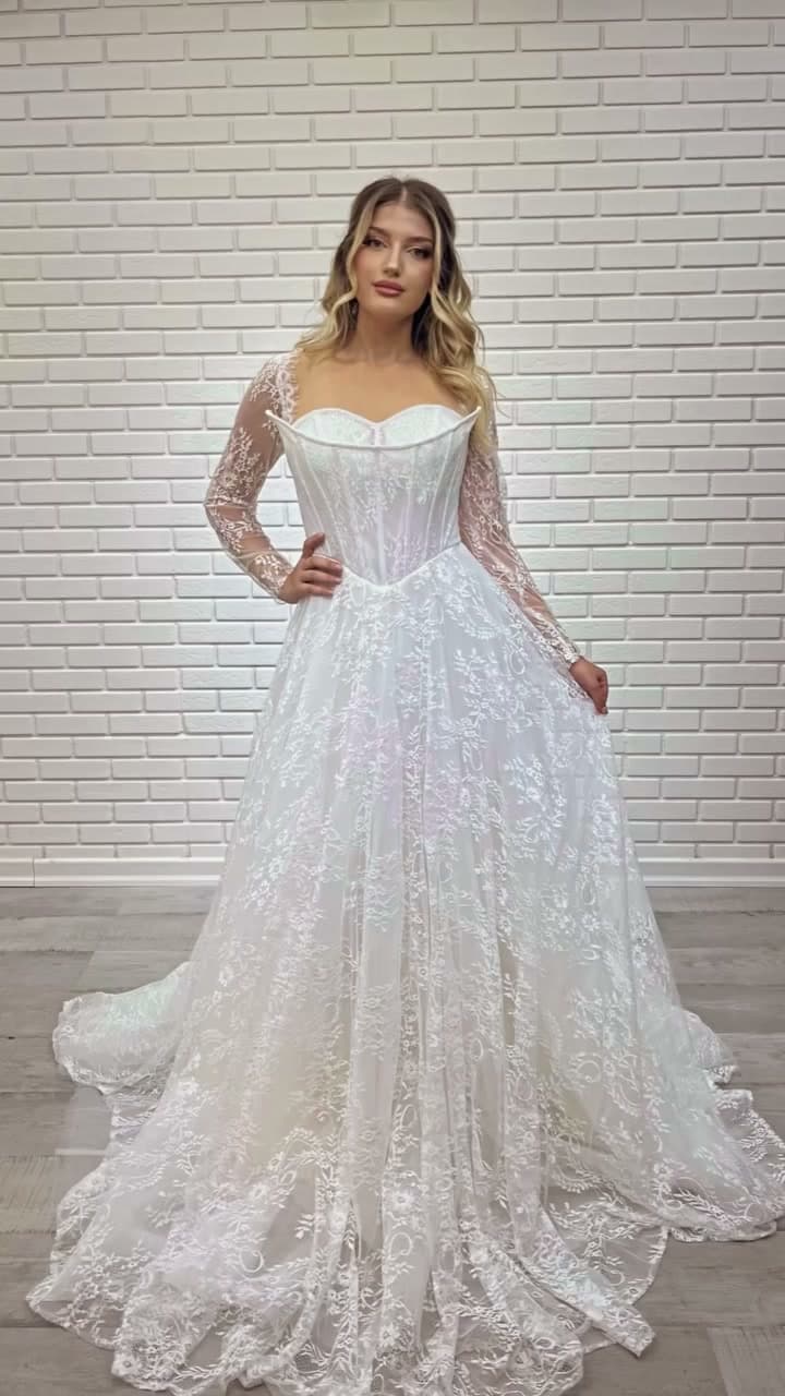 White Podium A-Line Wedding Dress 2026-5