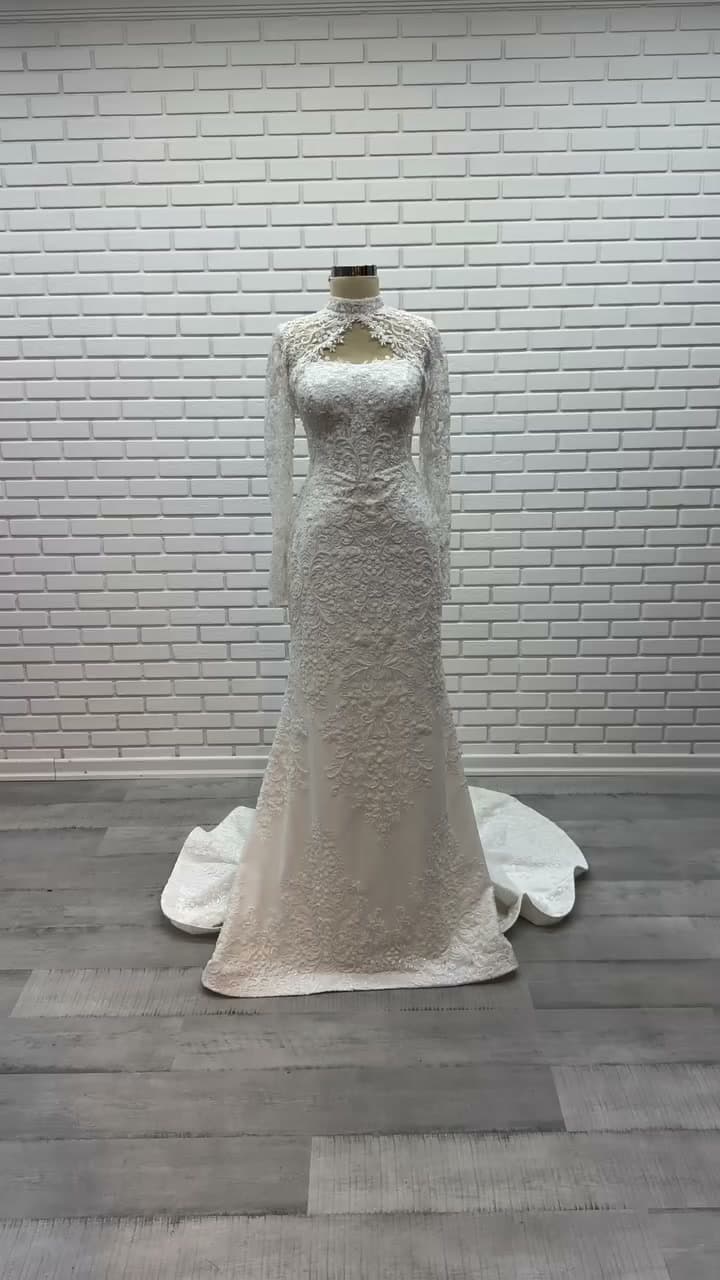 White Podium Mermaid Wedding Dress 2026-29