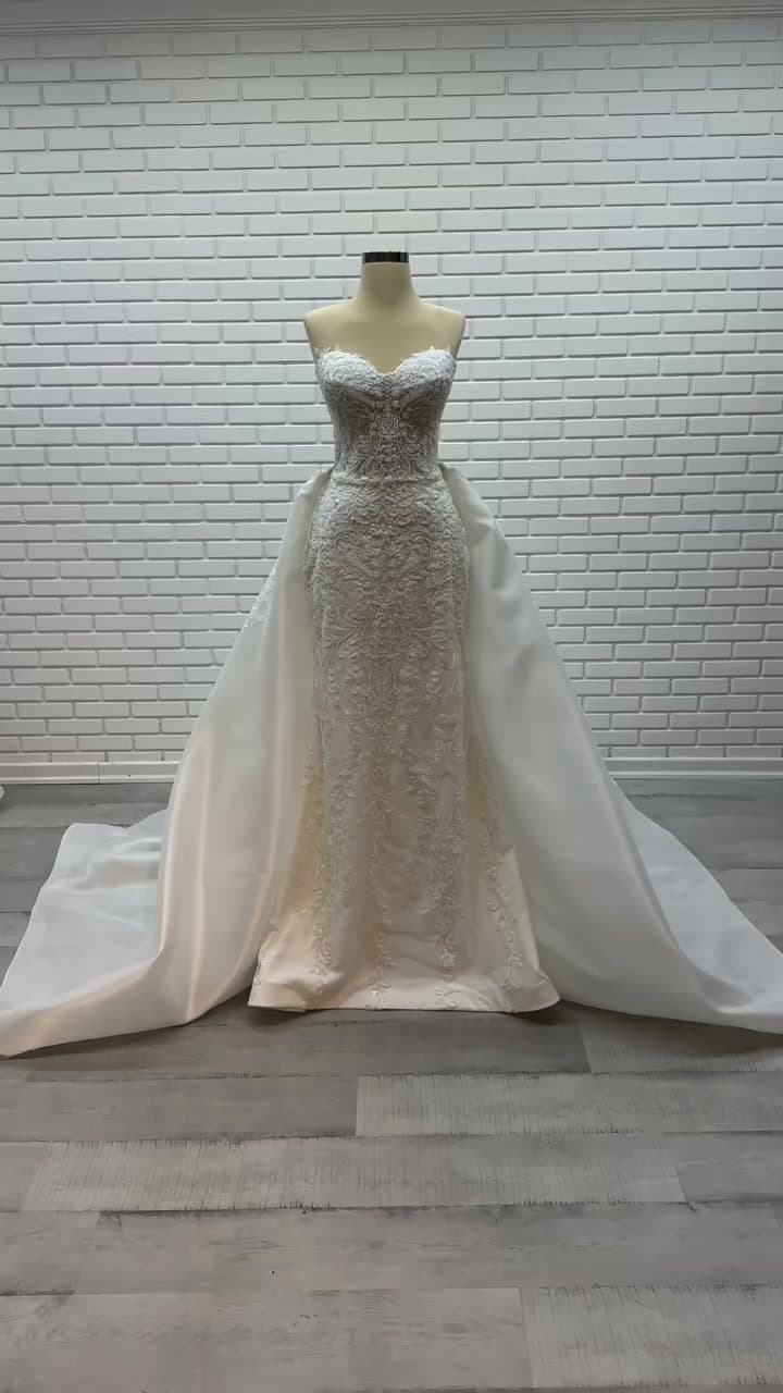 White Podium Mermaid Wedding Dress 2026-30