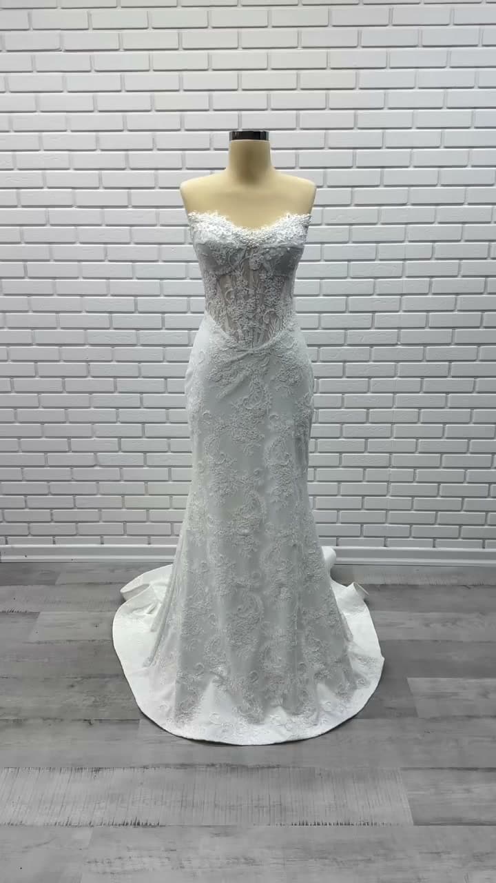 White Podium Mermaid Wedding Dress 2026-34